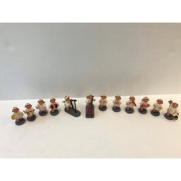 Vtg Christmas Wooden Music Angel Playing The Mandolin Erzgebirge Made In Germany - Picture 7 of 7